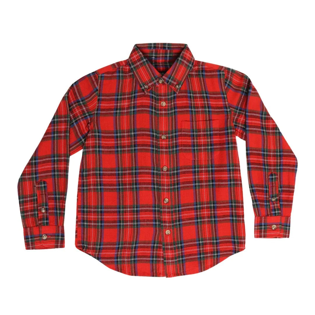 Red plaid shirt on a white background