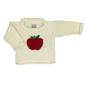 long sleeve ivory apple sweater