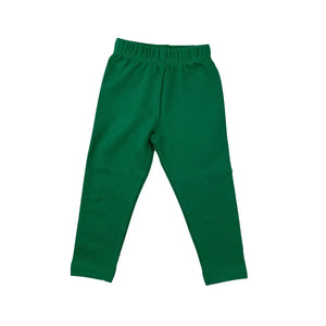 green leggings with stretch waistband