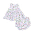 Floral baby dress and bloomers set on a white background