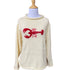 Cream-colored sweater with red lobster design on a mannequin against a white background