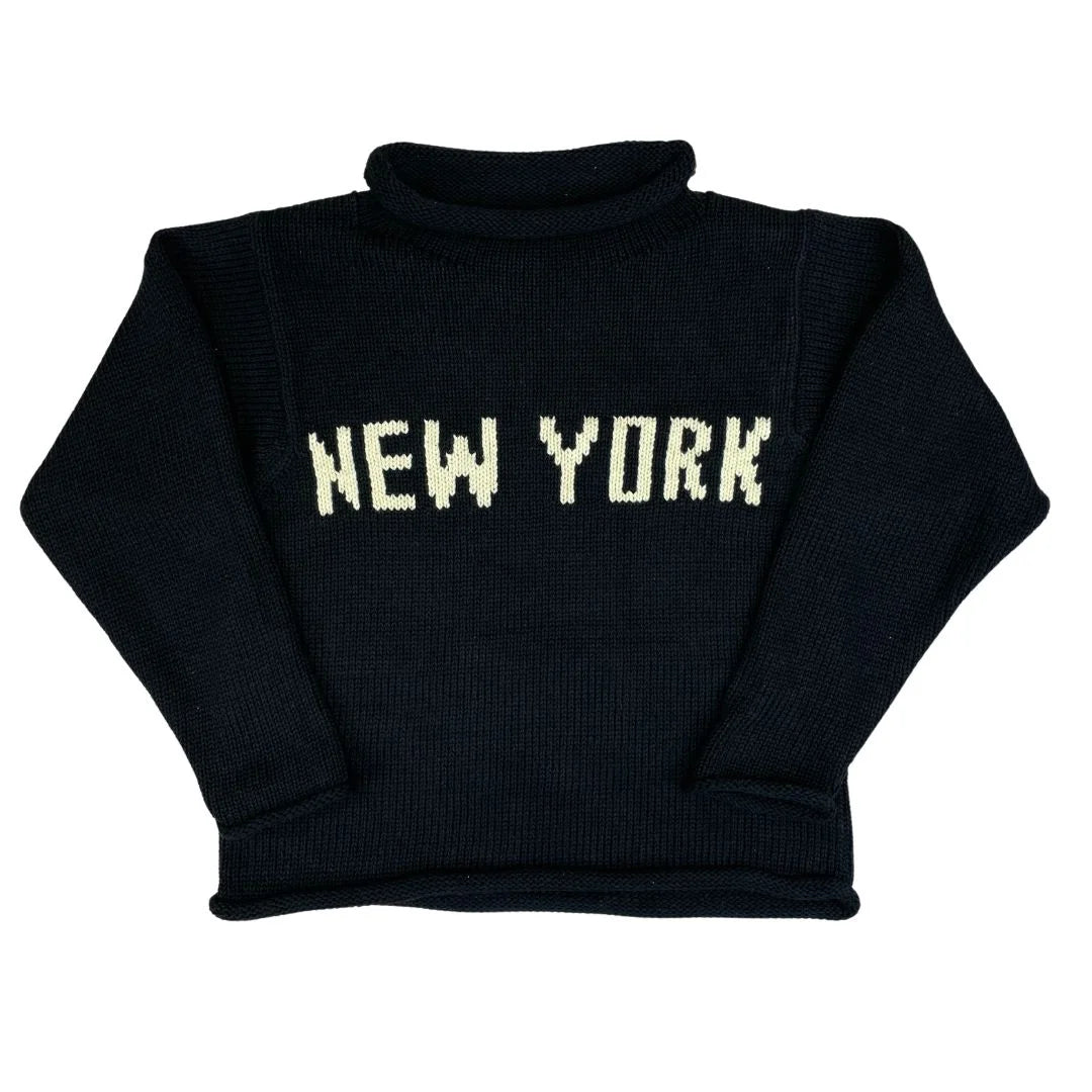 black and white new york sweater for adult