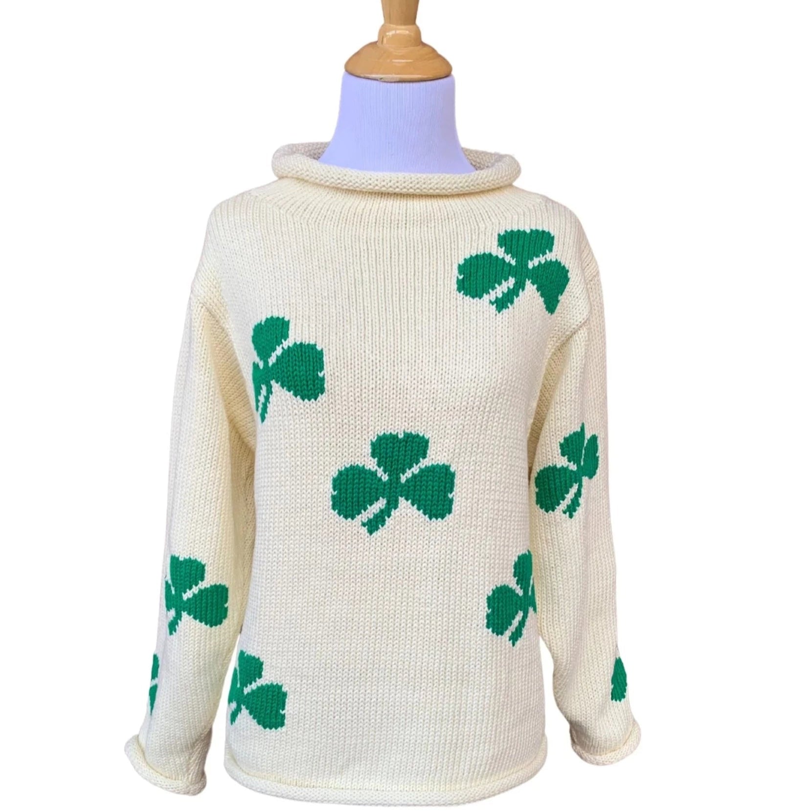 Ladies Ivory Shamrock Sweater | Women's Sweater | The Red Wagon Ladies Ivory Shamrock Sweater | Women's Sweater | The Red Wagon
