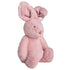 Pink plush rabbit toy on a white background