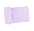 A light purple textured blanket, partially rolled, displayed on a clean white background.