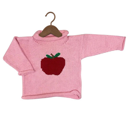Light Pink Apple Roll Neck Sweater
