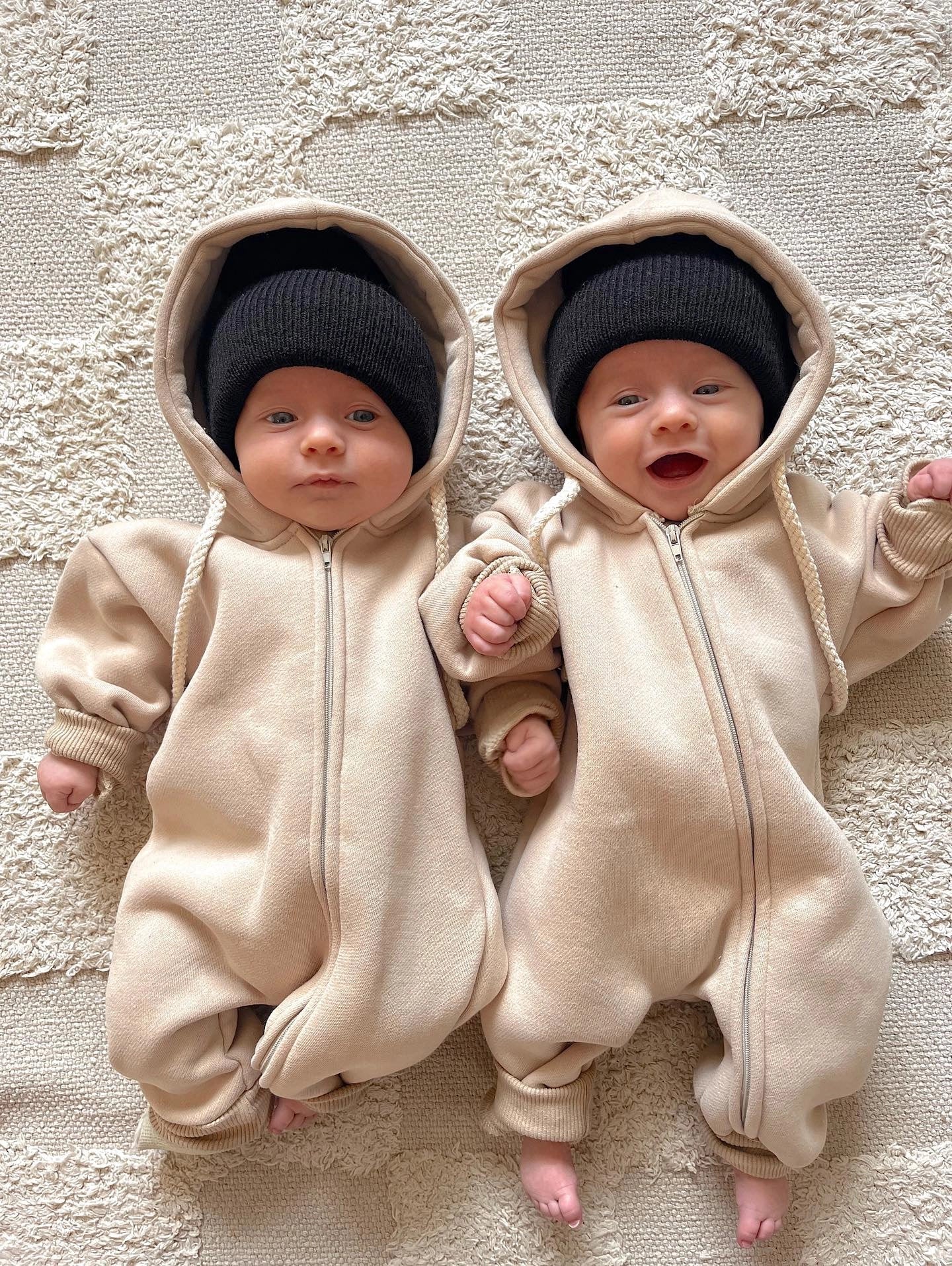 beige baby sweatsuit