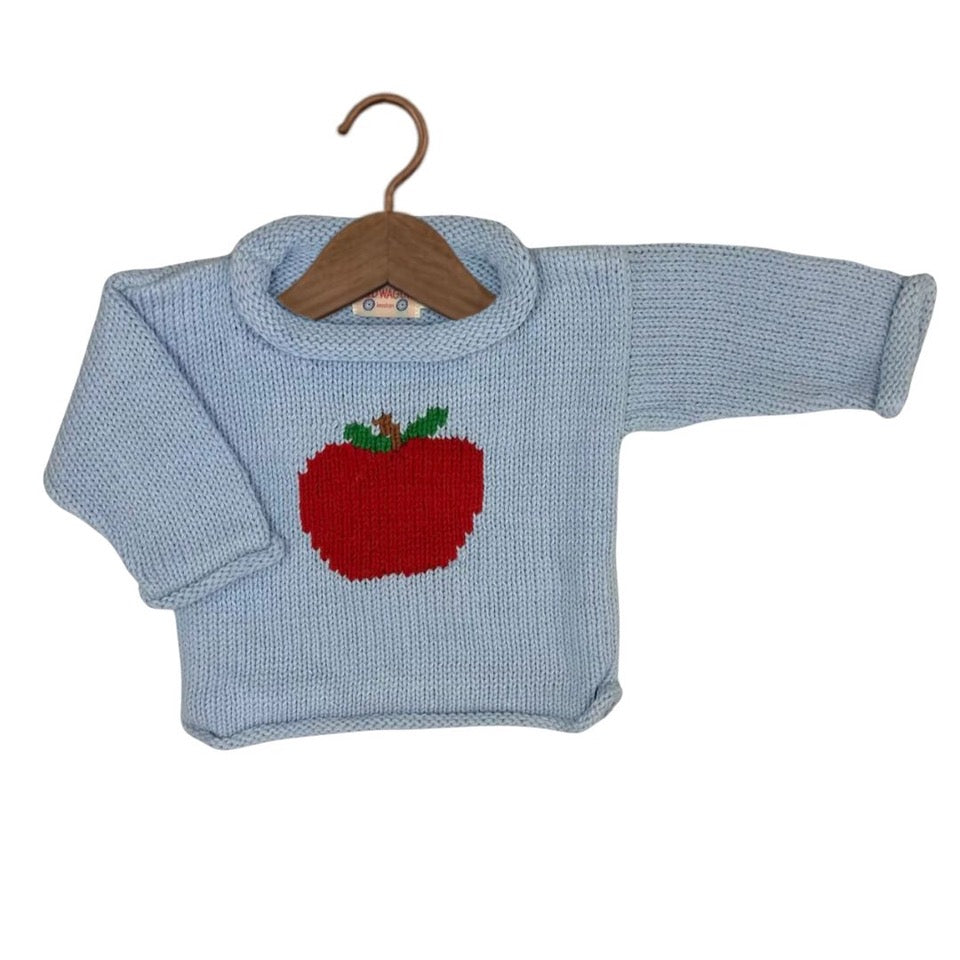 Pull à col roulé bleu clair Apple 