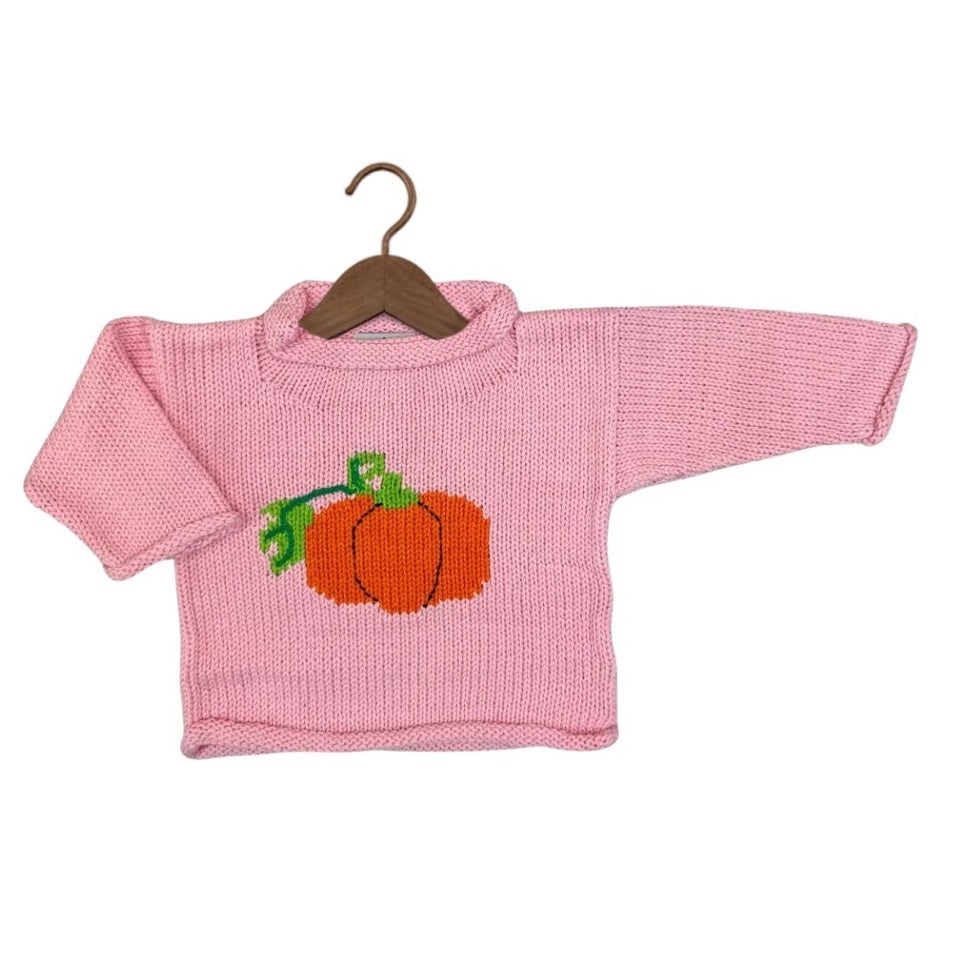 Light Pink Pumpkin Roll Neck Sweater
