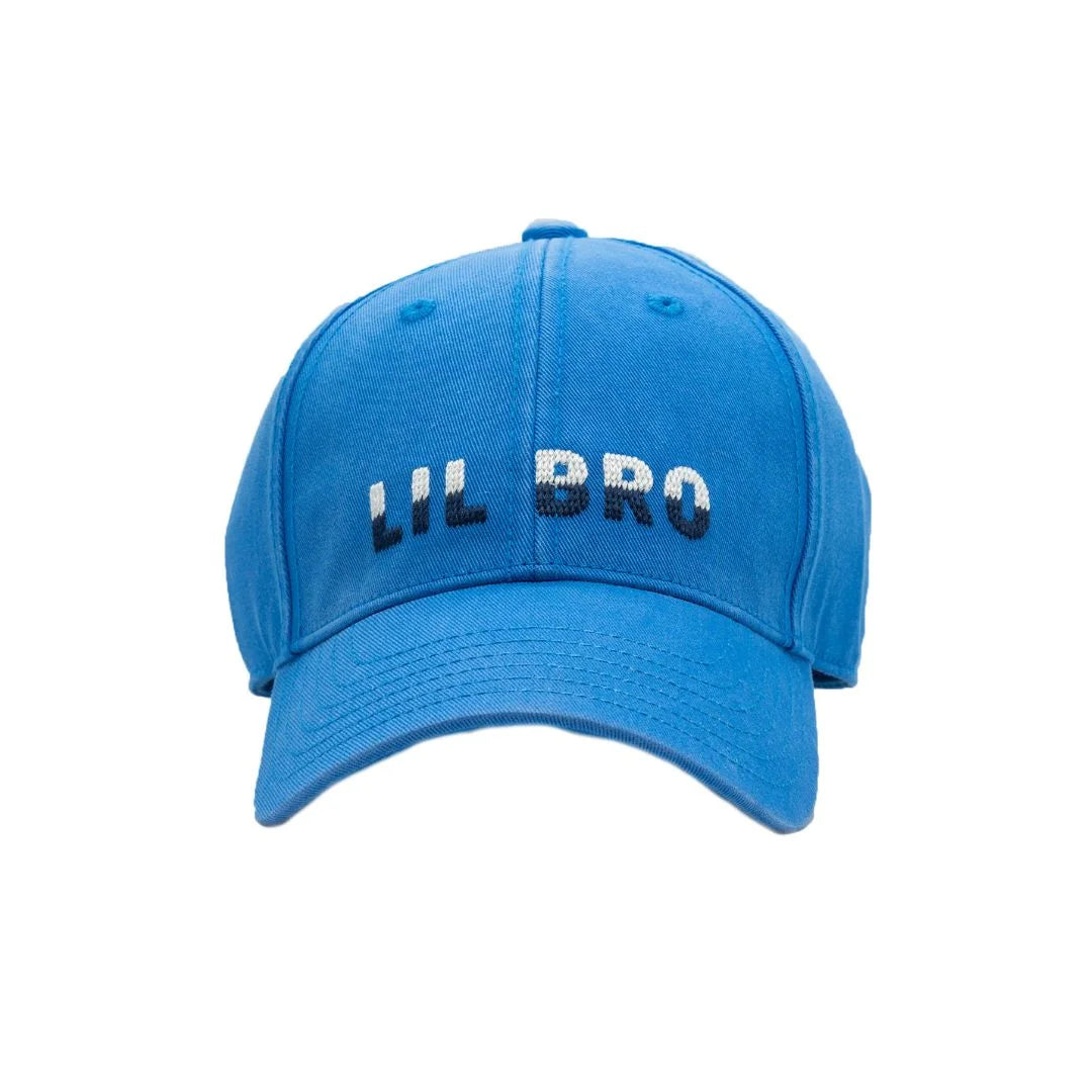 blue baseball hat with &quot;lil bro&quot; embroidered