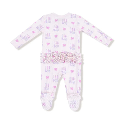 back of footie with ruffles on bum