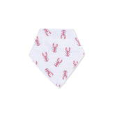 Hexagonal bandana with red lobster pattern on a white background