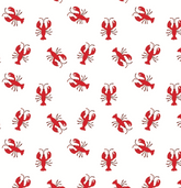 white background with red lobsters
