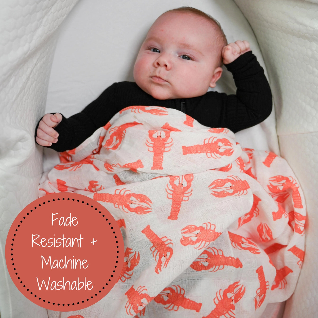 lobster roll baby swaddle blanket