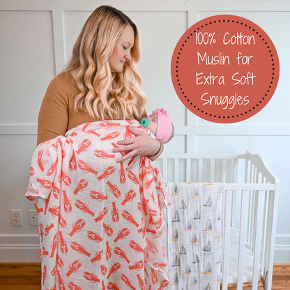 lobster roll baby swaddle blanket