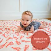 lobster roll baby swaddle blanket