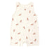 White romper with red lobster pattern on a white background