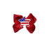 small red grosgrain bow with american flag star embroidered in center