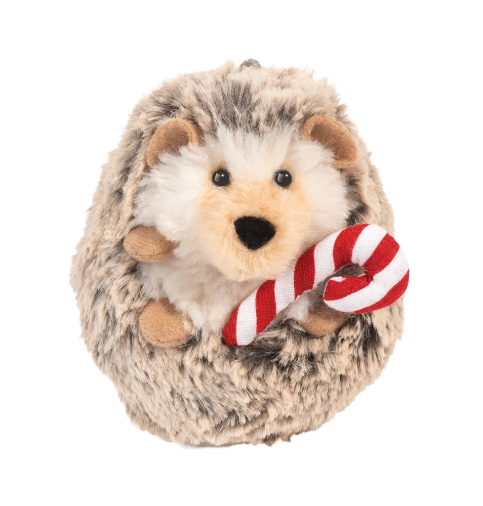 hedgehog plush with candy cane