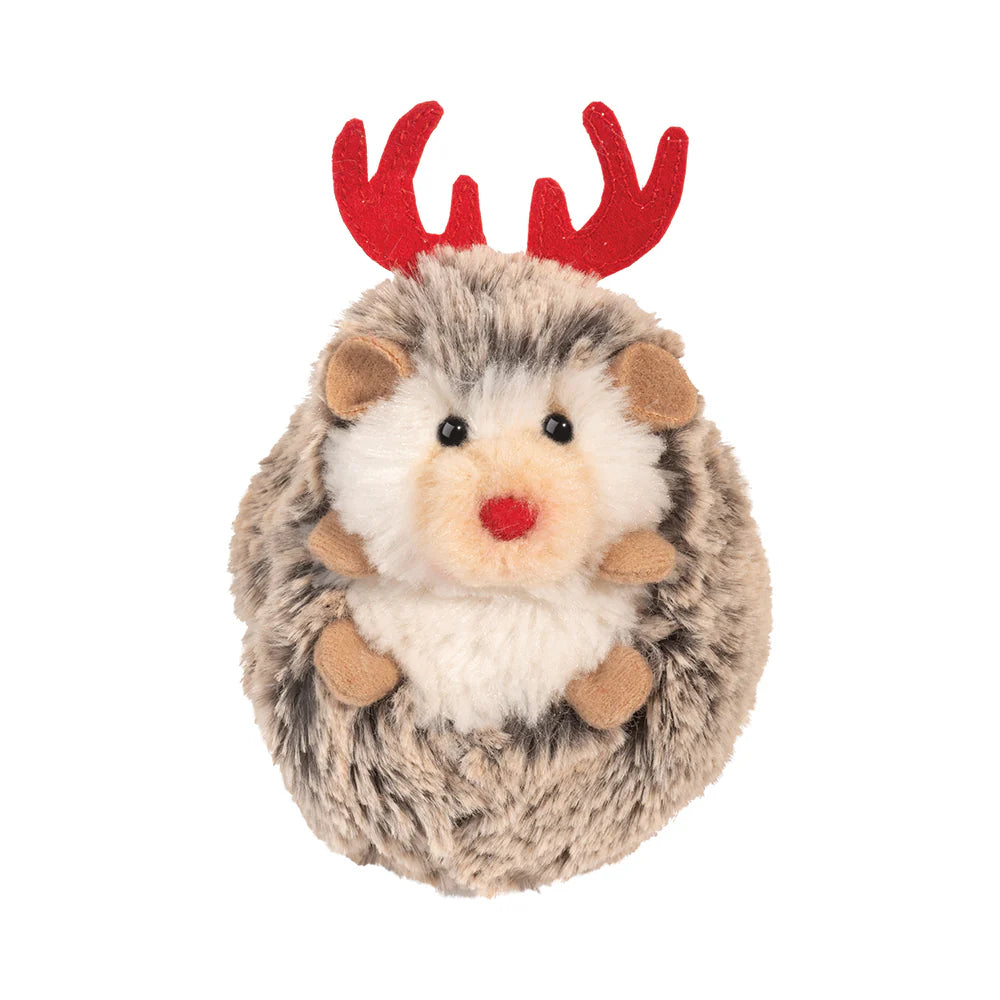 hedgehog with antlers and red nose