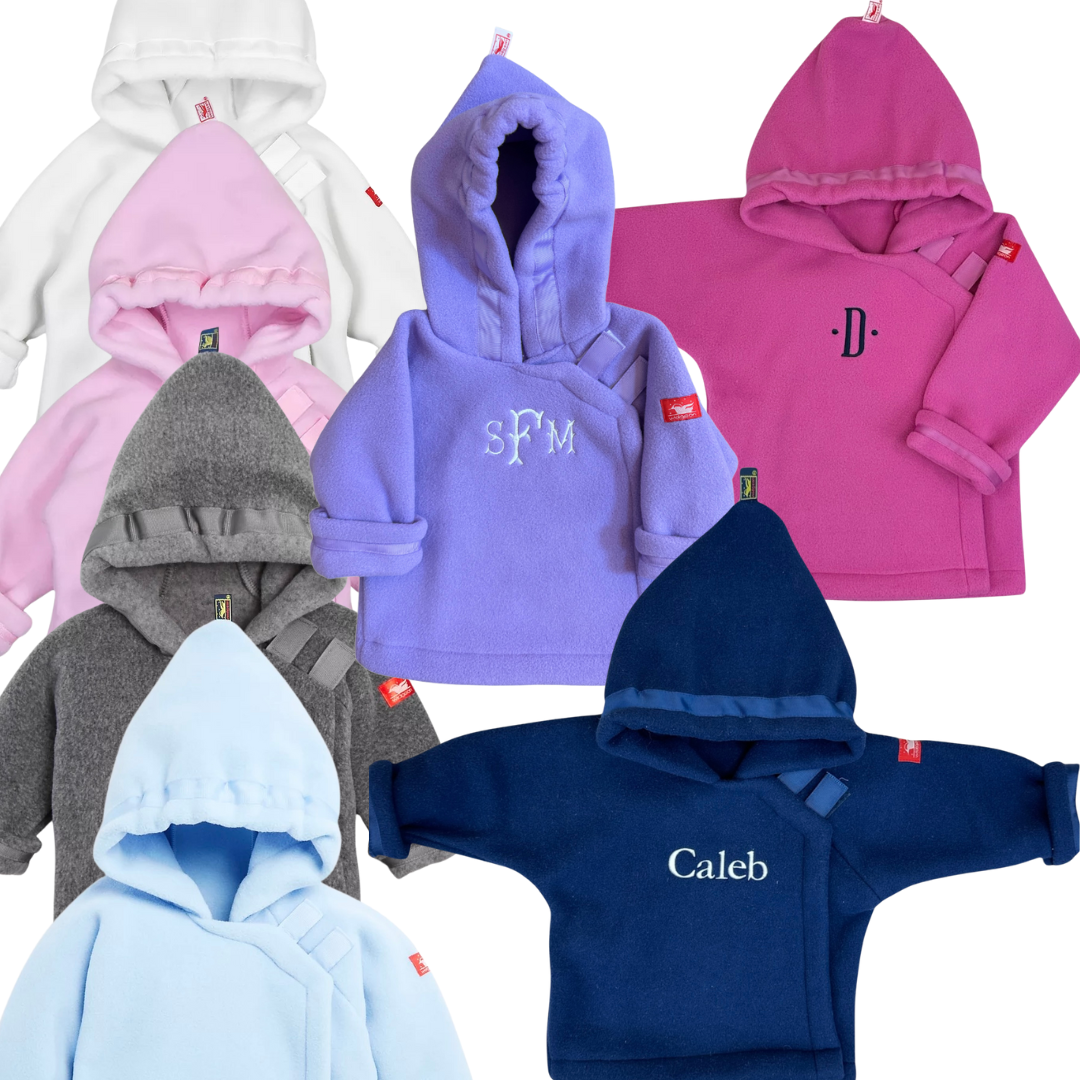 Solid Color Monogrammed Widgeon Fleece Wrap Coat