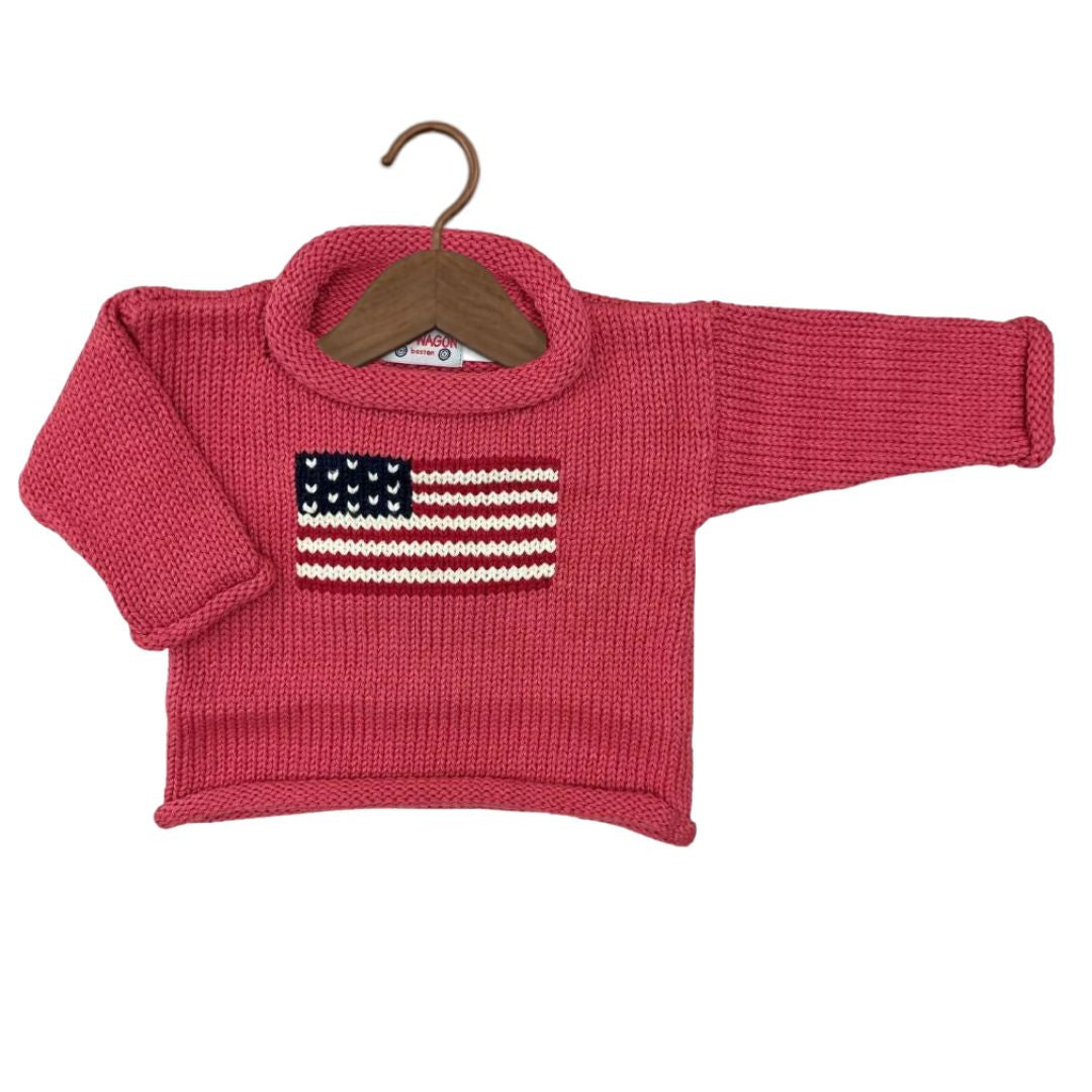 Nantucket Red American Flag Roll Neck Sweater (Size 10)