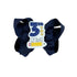 Navy blue hair bow with &