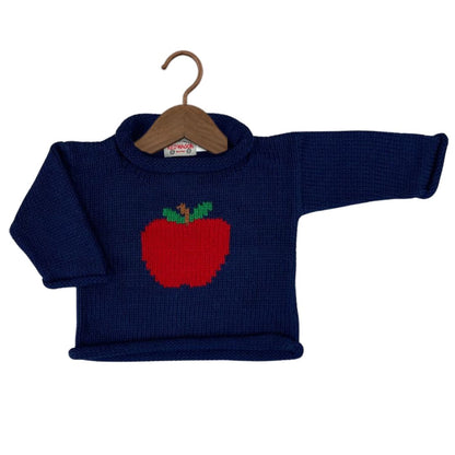 Navy Apple Roll Neck Sweater