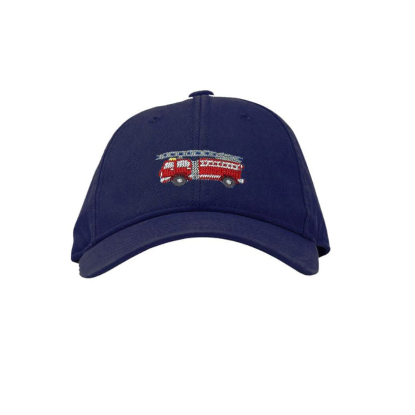 navy baseball hat with red firetruck