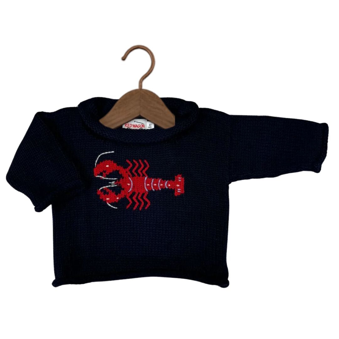 Pull col roulé homard bleu marine 