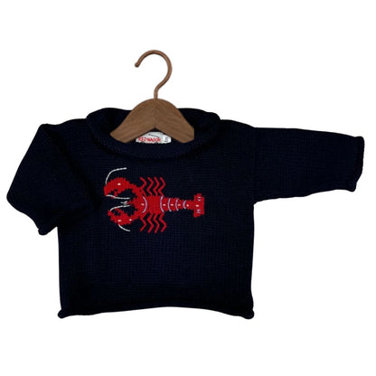 Pull col roulé homard bleu marine 