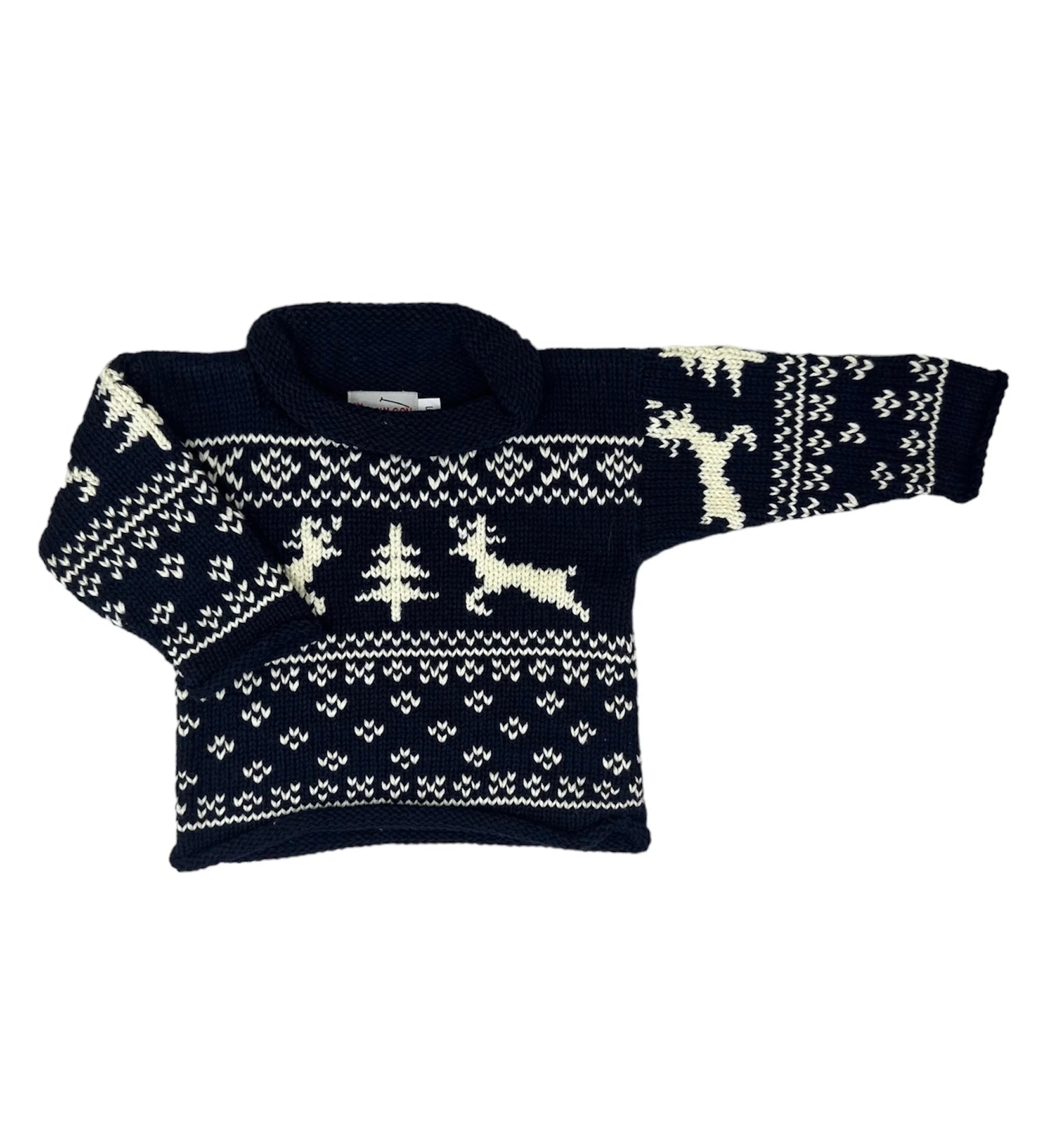 navy reindeer fair isle sweater