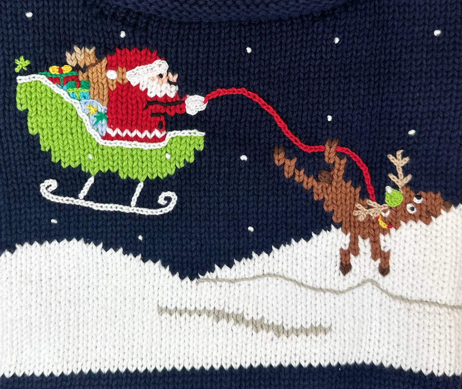 navy santa sleigh