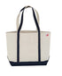 canvas bag with navy straps