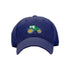 Navy blue cap with a green tractor emblem on a white background