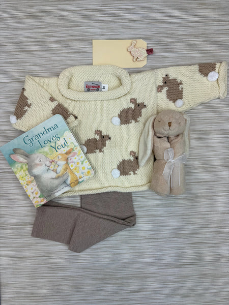 bunny sweater with sand leggings