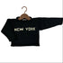 A black knit sweater with &