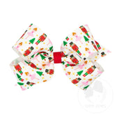 white bow with nutcracker design