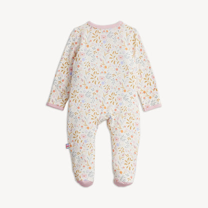 Ivory/Pink Oinklet Floral Pig Magnetic Footie