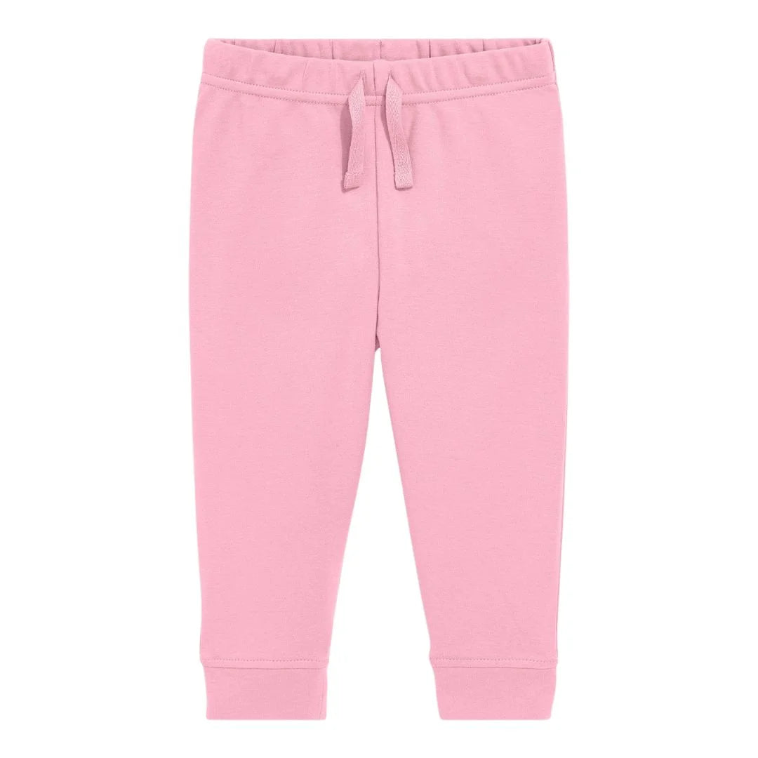 Pink sweatpants on a white background