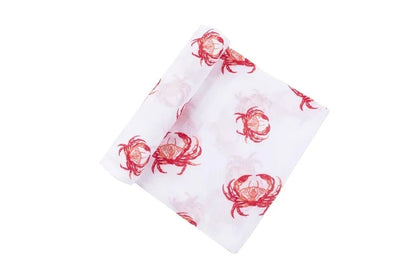 pink crab baby swaddle