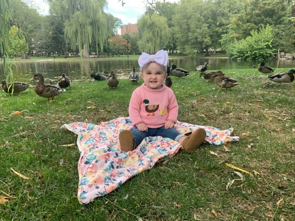 Light Pink Mallard Ducklings Roll Neck Sweater