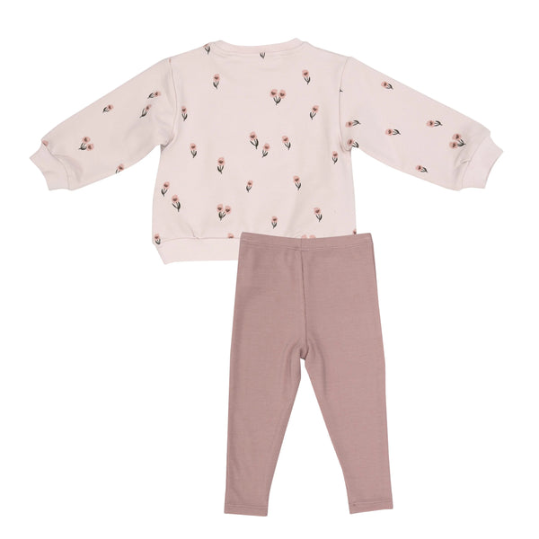 pink floral top and pink legging for kids