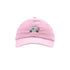 pink baseball hat with golf cart detail