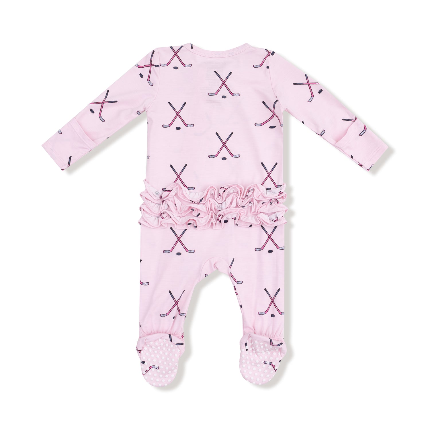 Pink Hockey Ruffle 2 Way Zipper Footie