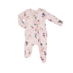 pink footie with nutcracker ballet designs