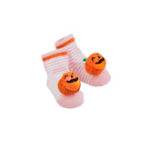 pink striped jack o lantern socks