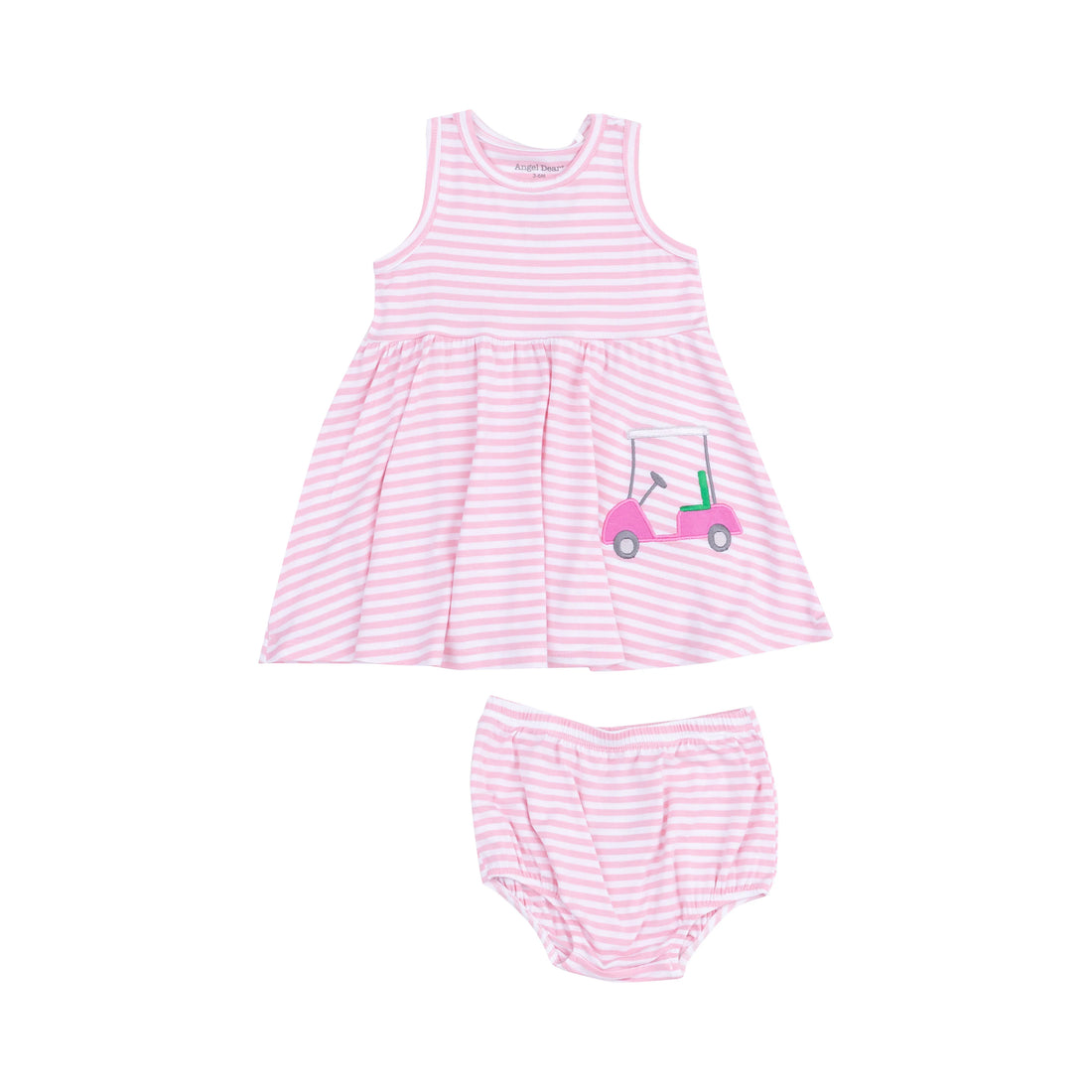 pink striped golf kids dress