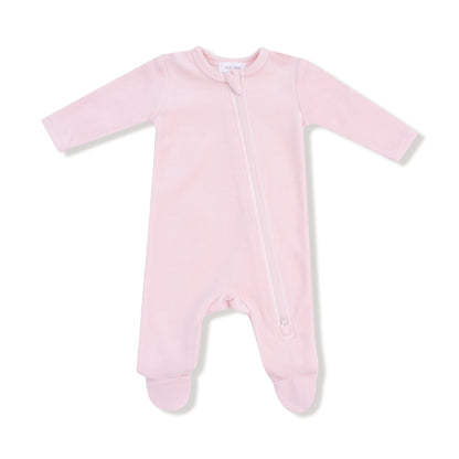 Light Pink Velour Footie