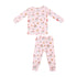 pink santa christmas kids pajamas